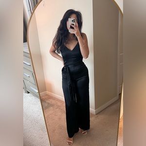 Black one piece jump suit